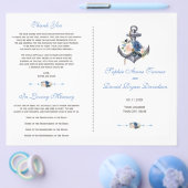Nautic Pink Blush Blue Floral Ankerprogramm Flyer (Einzeln)