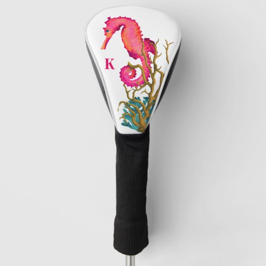 Nautic Pink White Marine Seepferd Golf Headcover (Vorderseite)