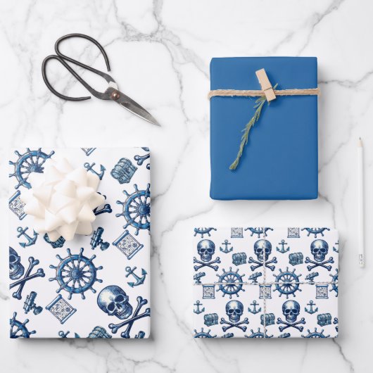 Nautic - Pirate Images Geschenkpapier Set (Vorderseite)