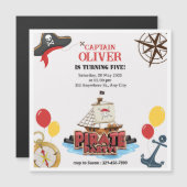 Nautic Pirate Sea Geburtstag Magnetkarten Magnetkarte (Vorne/Hinten)