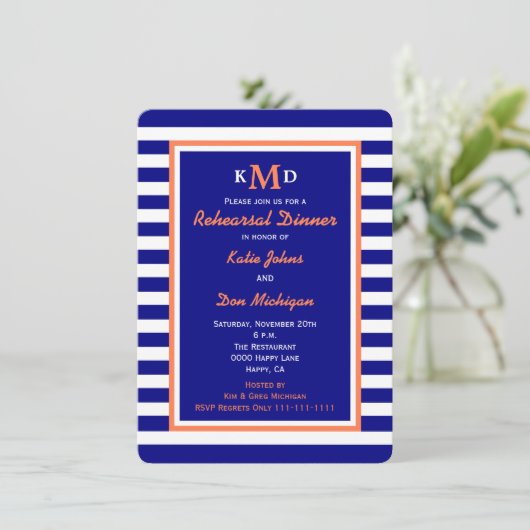 Nautic Probe Dinner Einladung (Stehend Vorderseite)