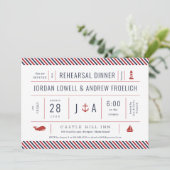 Nautic Probe Dinner Red White Blue Ankündigung (Stehend Vorderseite)