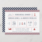 Nautic Probe Dinner Red White Blue Ankündigung (Vorne/Hinten)