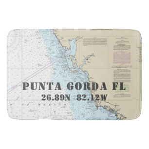 Nautic Punta Gorda FL Längengrad Breitengrad Diagr Badematte