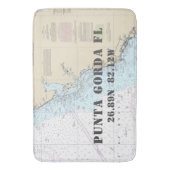 Nautic Punta Gorda FL Längengrad Breitengrad Diagr Badematte (Vorderseite Vertikal)