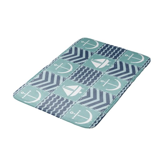 Nautic Quilt Bath Mat Badematte (Schrägansicht)