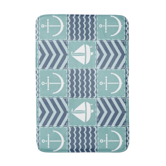 Nautic Quilt Bath Mat Badematte (Vorderseite Vertikal)