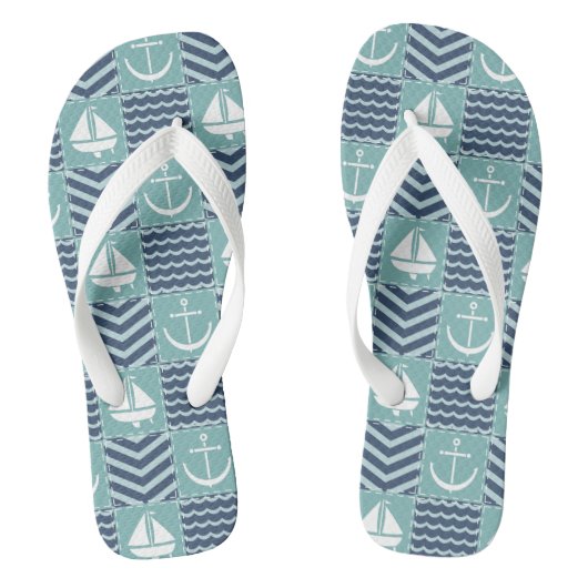 Nautic Quilt Flip Flops Badesandalen (Fußbett)