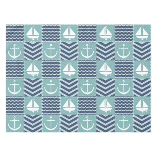 Nautic Quilt Tablecloth Tischdecke (Vorderseite (Horizontal))
