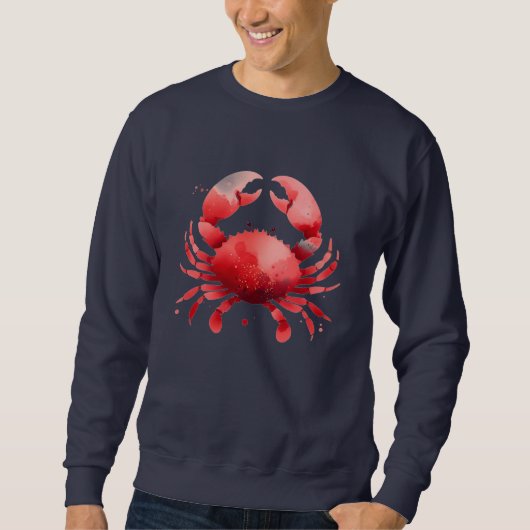 Nautic Red Crab Fisherman Ästhetik Sweatshirt (Vorderseite)