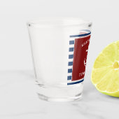 Nautic Red Navy Willkommensschiff Name Anchor Schnapsglas (Links)