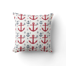 Nautic Red White and Blue Anchors