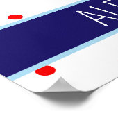 Nautic Red White and Blue Sailboat Personalisiert Poster (Ecke)