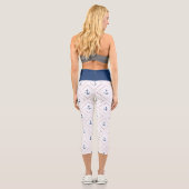Nautic Red White Blue Anchor Muster Capri Leggings (Rückseite)