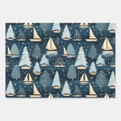 Nautic Retro Weihnachtsmuster Geschenkpapier Set (Vorderseite 3)