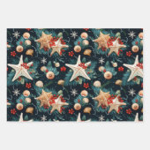 Nautic Retro Weihnachtsmuster Geschenkpapier Set (Vorderseite 2)