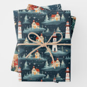 Nautic Retro Weihnachtsmuster Geschenkpapier Set (Beispiel)