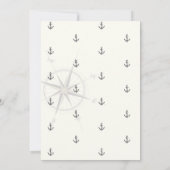 Nautic Rope Anchor Navy Blue Probe Dinner Einladung (Rückseite)