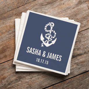 Nautic Rope & Anchor Personalisiert Serviette