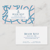 Nautic Rope Beach House Hütte B&B Rentals Busi Visitenkarte (Vorne/Hinten)