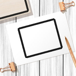 Nautic Rope Drehung Cartoon Rechteckige Rahmen Gummistempel