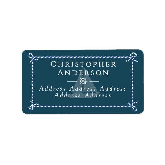 Nautic Rope Formal Aquamarin Adressaufkleber (Vorne)