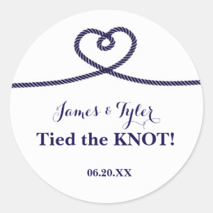 Nautic Rope Heart KNOT Wedding Bridal Sticker