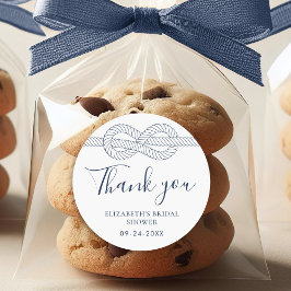 Nautic Rope Knot danke Ihnen Brautparty Runder Aufkleber