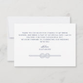 Nautic Rope Knot Modern Brautparty Dankeskarte (Rückseite)