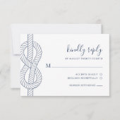 Nautic Rope Knot Wedding RSVP Karte (Vorderseite)