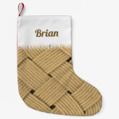 Nautic Rope Mat Ocean Plait Print Kleiner Weihnachtsstrumpf (Vorderseite)