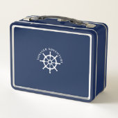 Nautic Rope Monogram Navy Metall Brotdose (Rückseite)