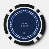 Nautic Rope Monogram Navy Pokerchips (Rückseite)