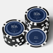 Nautic Rope Monogram Navy Pokerchips (Stapel)