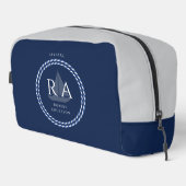 Nautic Rope Monogram Navy Waschbeutel (Rechte Ecke)