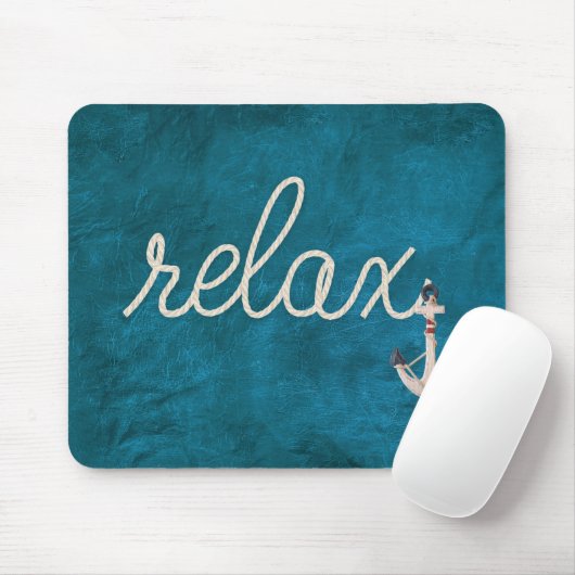 Nautic Rope Relax auf Aquamarin Mousepad (Mit Mouse)
