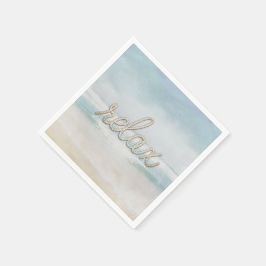 Nautic Rope Relax Text auf Ocean Napkins Serviette (Ecke)