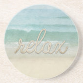 Nautic Rope Relax Text auf Ozean Getränkeuntersetzer (Vorne)