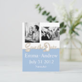 Nautic Rope Save the Date Ankündigungspostkarte (Stehend Vorderseite)