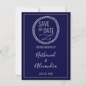 Nautic Rope Wreath Wedding Save the Date (Vorderseite)
