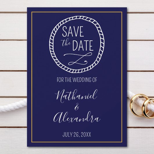 Nautic Rope Wreath Wedding Save the Date