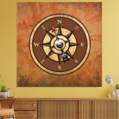 Nautic Rustic Compass North South East West Leinwanddruck (Insitu (Wohnzimmer))