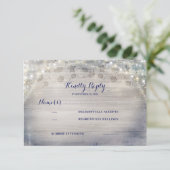 Nautic Rustic Horizontal Wedding RSVP Karte (Stehend Vorderseite)