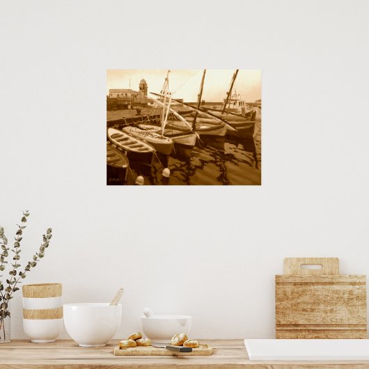 Nautic Sailboat Art Poster (Küche)