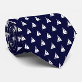 Nautic Sailboat auf Navy Blue Neck Tie Krawatte (Gerollt)