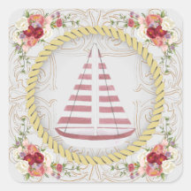 Nautic Sailboat & Floral Roseate