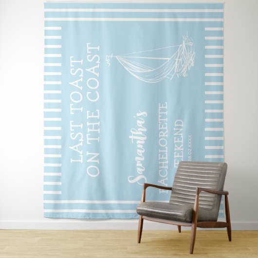 Nautic Sailboat Junggeselinnen-Abschied gestern To Wandteppich (Beispiel)