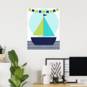 Nautic Sailboat Kinderzimmer Poster (Heimbüro)