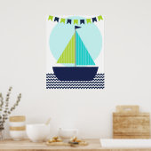 Nautic Sailboat Kinderzimmer Poster (Küche)