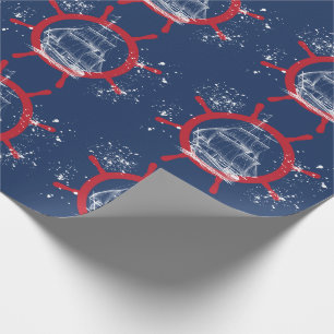 Nautic Sailboat Marine Blue Geschenkpapier